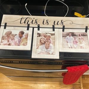 “This is Us” Hanging picture Frame. Holds 1- 5x7 in and 2- 7x5